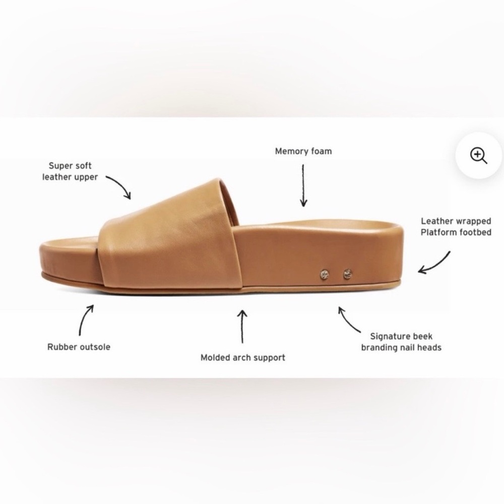 beek Brown leather platform Slide Sandals - Picture 11 of 13